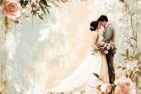 A Romantic Pink Floral Wedding Illustration for Your Projects