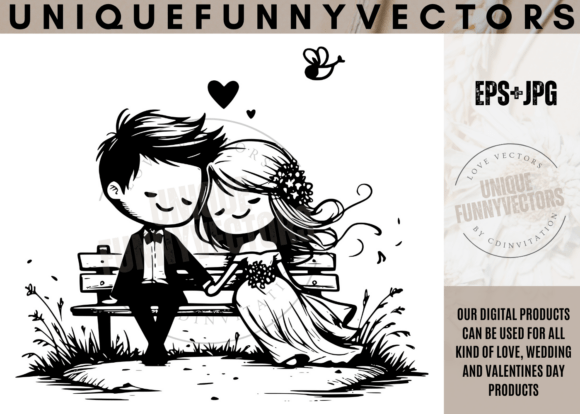 Celebrate Love with Adorable Cartoon Wedding Art