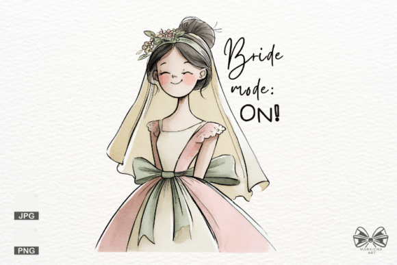 Cute Wedding Bride Png Clipart for Creative Projects