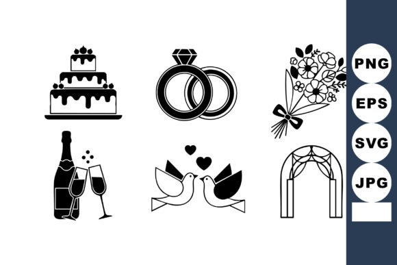 Elegant Wedding Symbols Vector Set for Timeless Designs