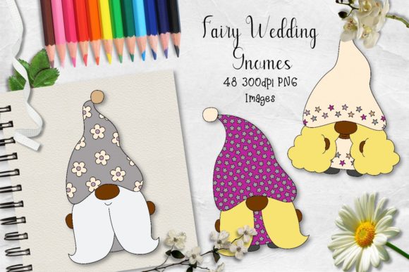 Fairy Wedding Gnomes CU Clipart: Enchanting Designs for Creators