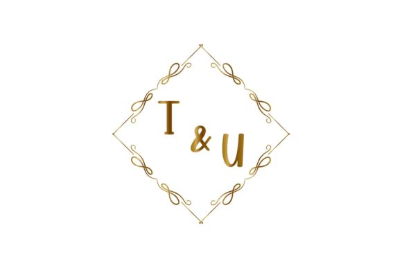 T & U Initial Flower Wedding Invitation: A Botanical Design Suite