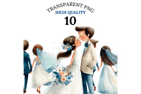 Wedding Couple Clipart Set: Elegant Design Elements